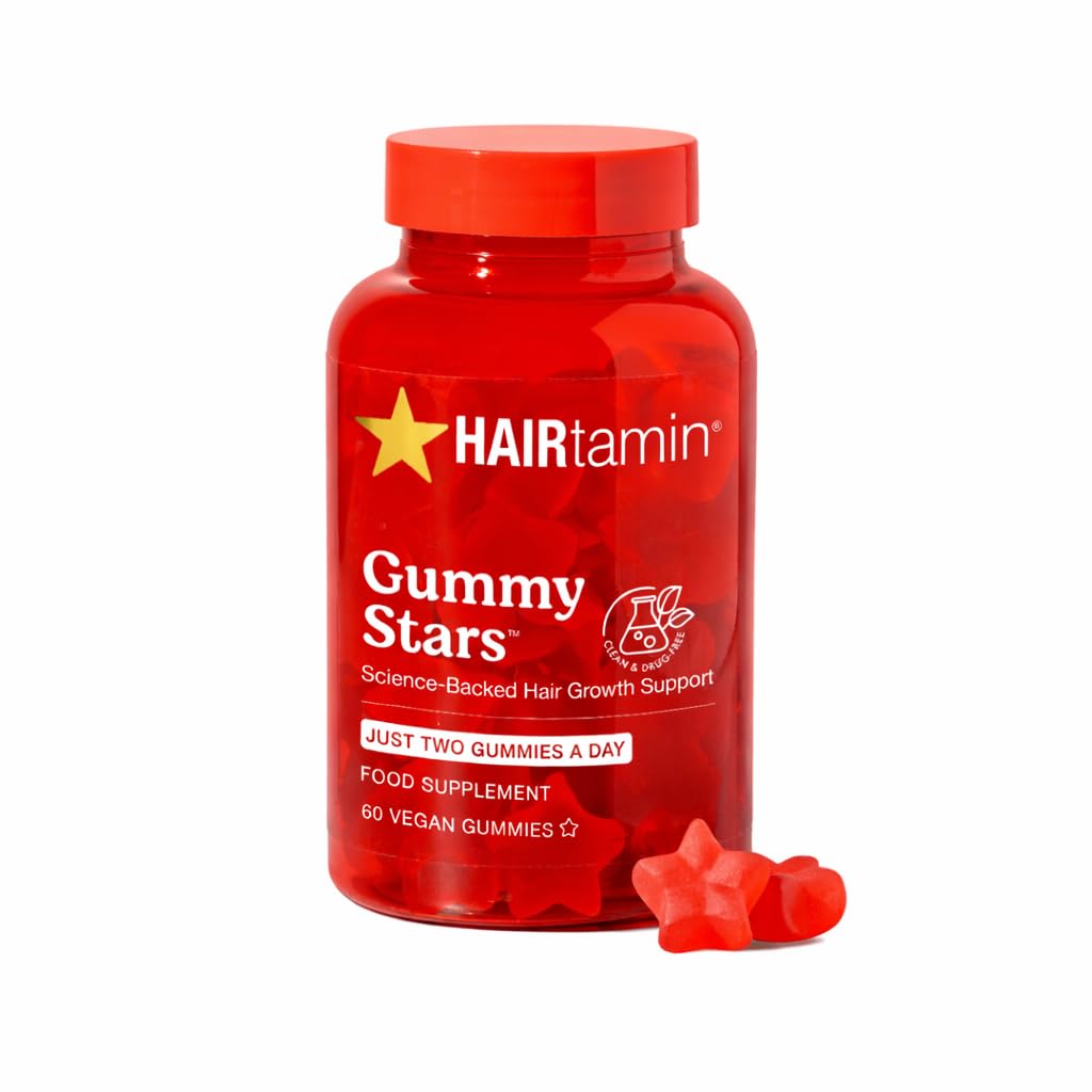 HAIRtamin Gummy Stars Hair Vitamins with Biotin, 1 Pack, 1 Month Supply