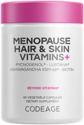 Codeage Menopause Hair & Skin Vitamins+ Lustriva, Ashwagandha, 60 Capsules
