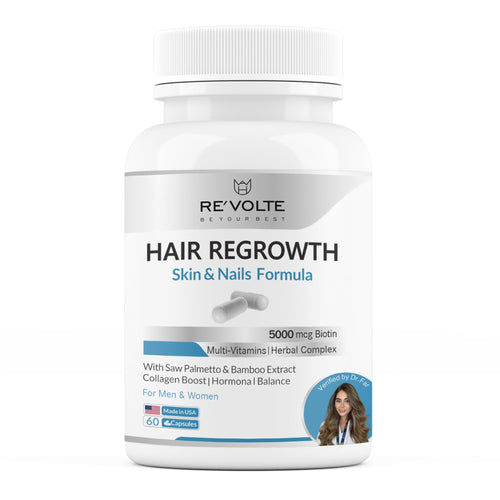 REVOLTE Advanced Hair Growth Pills & DHT Blocker for Women & Men | Dr. Far PhD Formulated | Regrowth Formula | for Hair Loss, Thinning Hair, Excessive Shedding & Scalp Support | 30 Day Supply