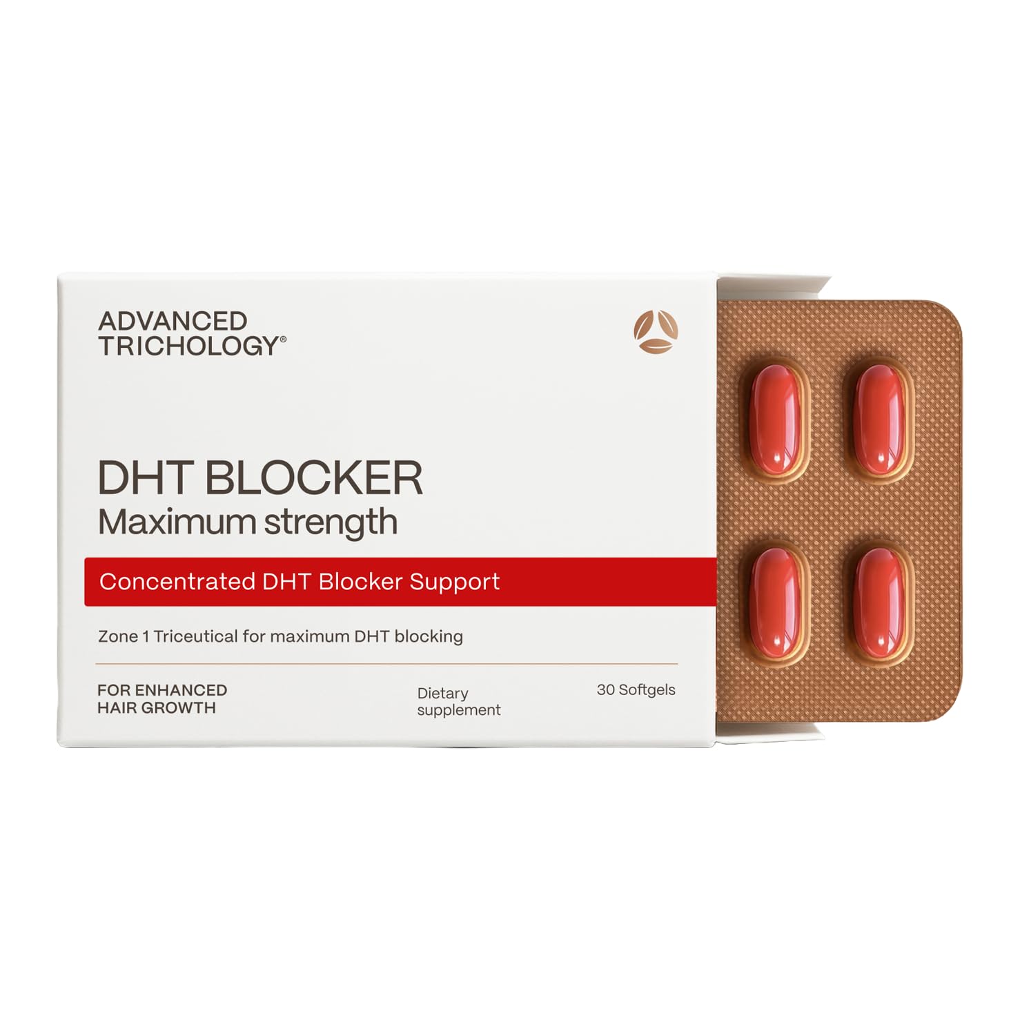 Advanced Trichology DHT Blocker Maximum Strength | Hair Growth Supplement with Saw Palmetto & Pumpkin Seed Oil for Women & Men | Trichologist-Developed | 30 Day Supply