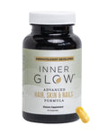 Inner Glow Advanced Hair, Skin & Nails Vitamins – Doctor-Developed Hair Supplement with Biotin, Collagen Peptides, Vitamin D & B12 – Clinically Tested 12-Week Results, Made in USA, Non-GMO