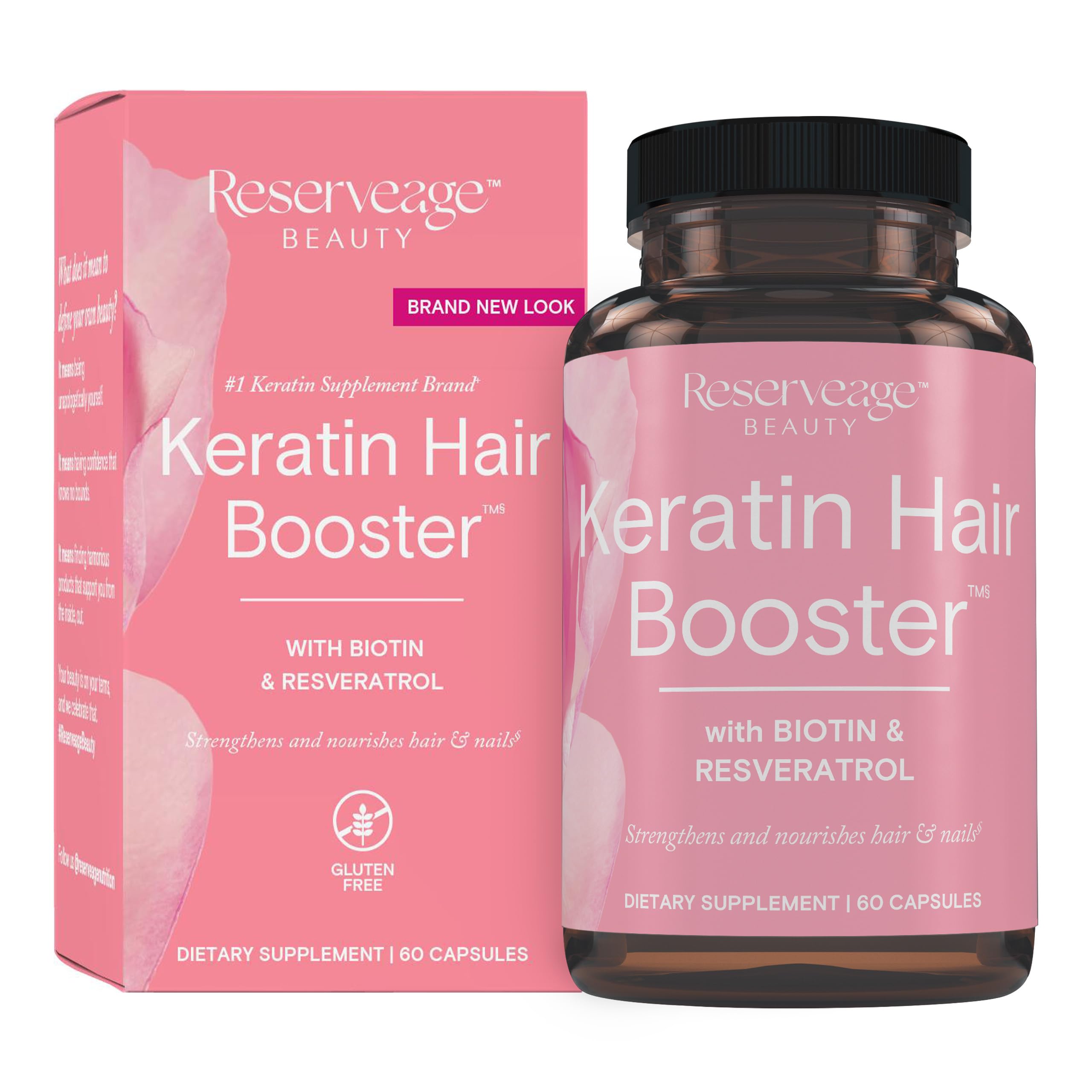 Reserveage Beauty Keratin Hair Booster, 60 Capsules(30 Servings)