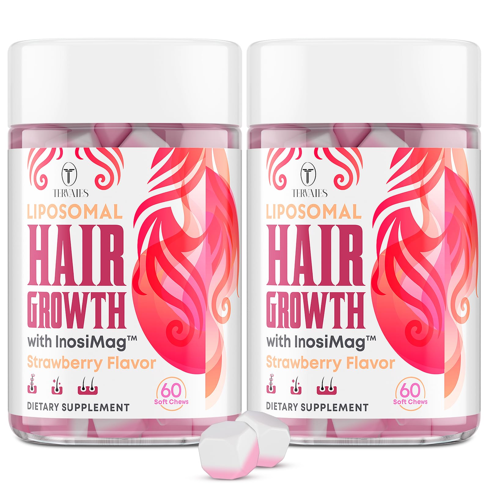 Liposomal Hair Growth Vitamins for Women, Biotin 12,000 mcg, 120 Soft Chews