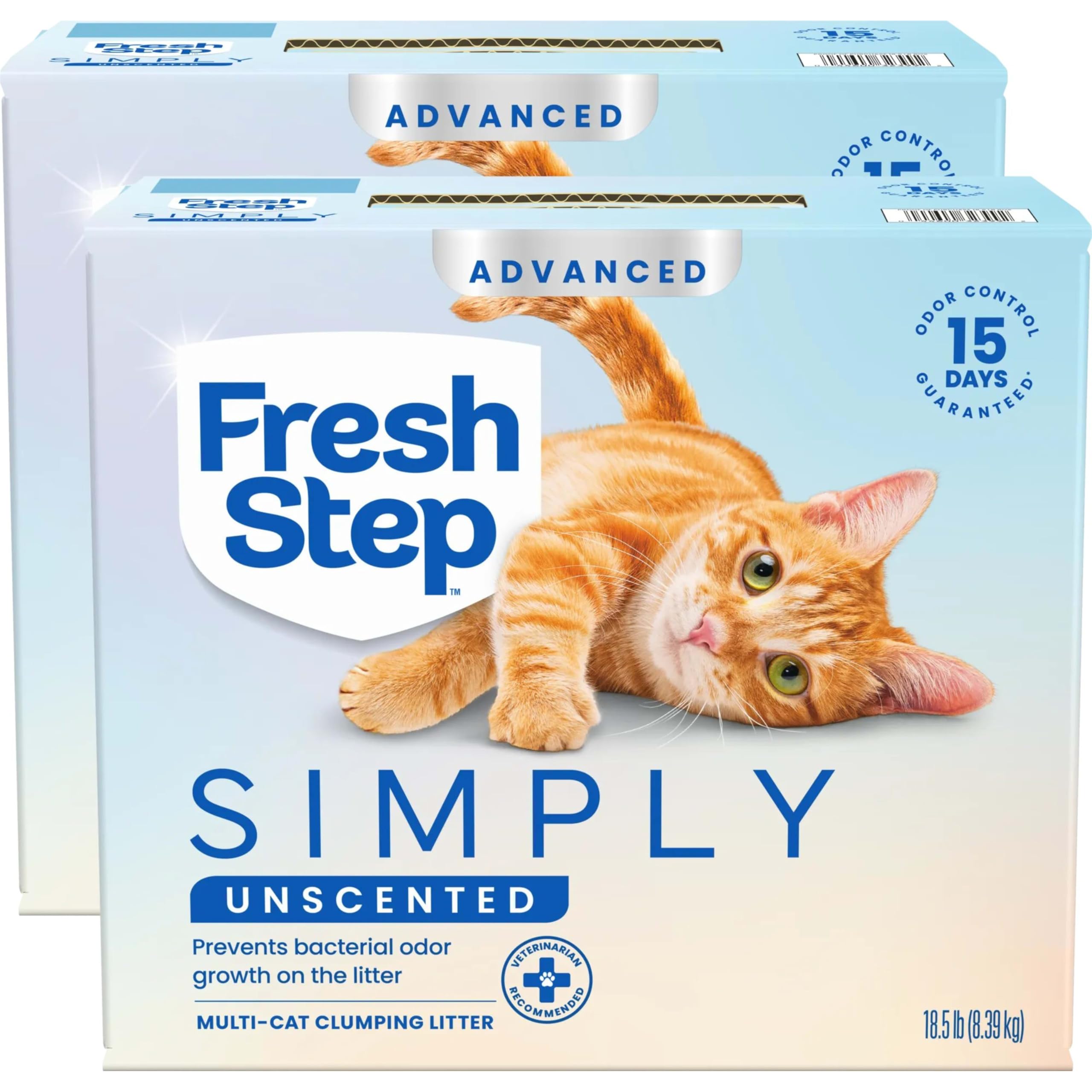 Fresh Step Advanced Simply Unscented Multi Cat Clumping Litter, 18.5lb, 2Pk