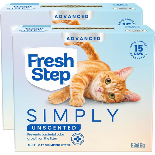 Fresh Step Advanced Simply Unscented Multi Cat Clumping Litter, 18.5lb, 2Pk