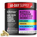 Biotin 10,000 mcg Supplement - Hair Growth Support for Women & Men, 120 pcs
