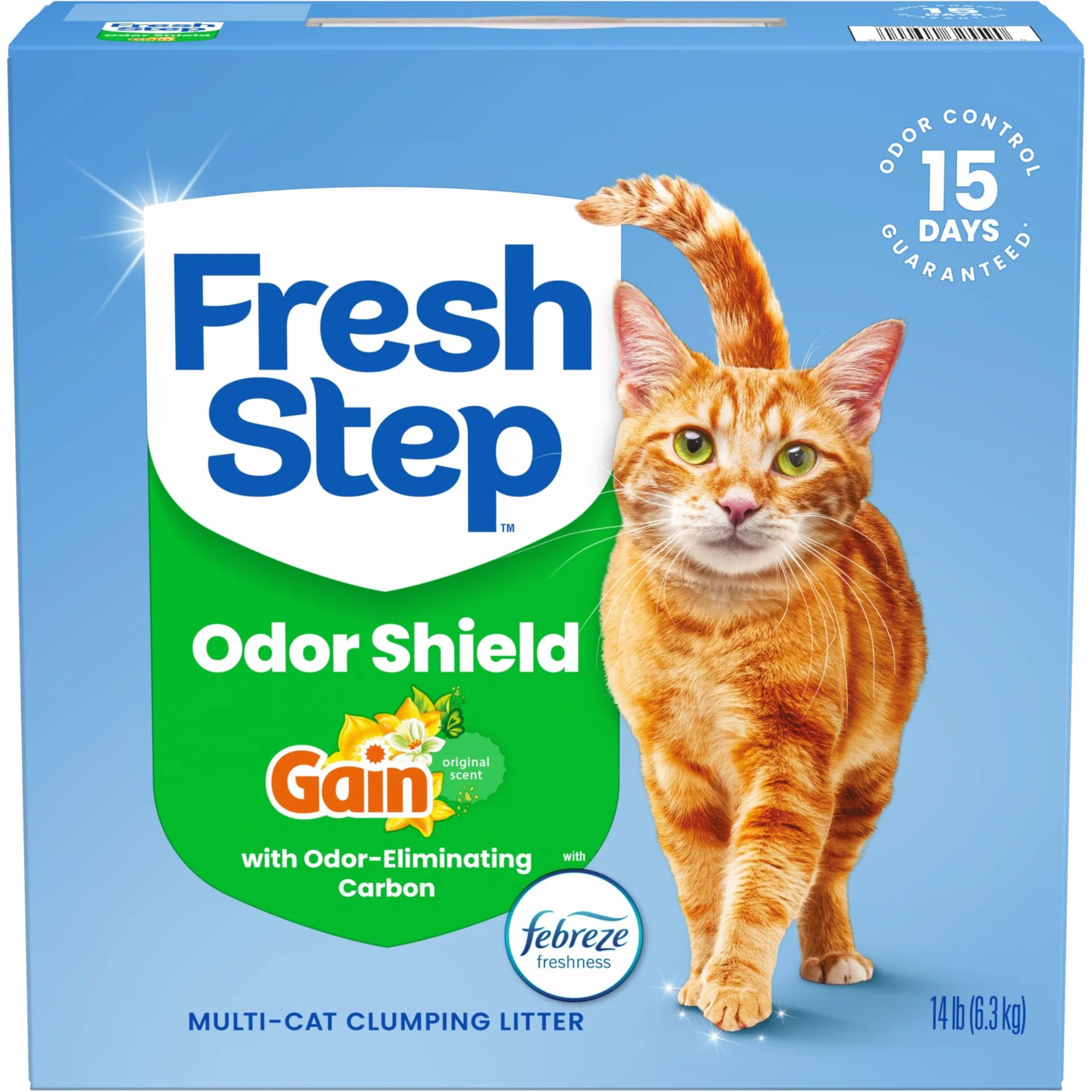 Fresh Step Odor Shield Multi Cat Clumping Cat Litter with Gain, 14 lb.