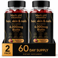 Black Girl Vitamins - Hair, Skin, and Nails Gummies with Biotin (6000 mcg), Zinc, Gelatin Free, Vitamin A, and Vitamin E - Gluten-Free. Made in The USA (Passion Fruit, 120 Count) 60 Day Supply